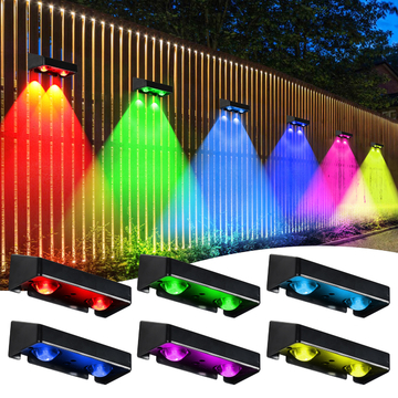 IP65 Weatherproof Solar Fence Light  / Led  with Warm White and RGB LEDs