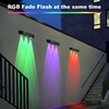 New RGB Solar Fence Lights with Color Changing Warm White Mode LED Solar Lights for Yard Garden Wall Deck Stairs